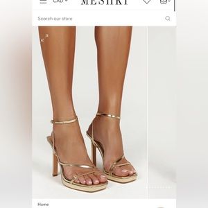 MESHKI GOLD HEEL SIZE 5